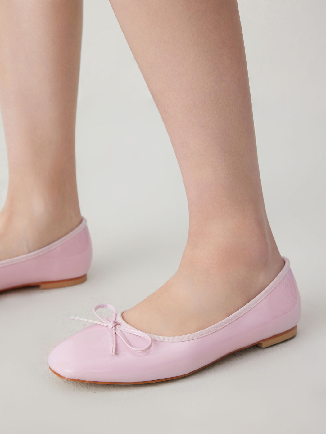 BOWKNOT DECOR SQUARE TOE BALLET MARY JANE FLATS