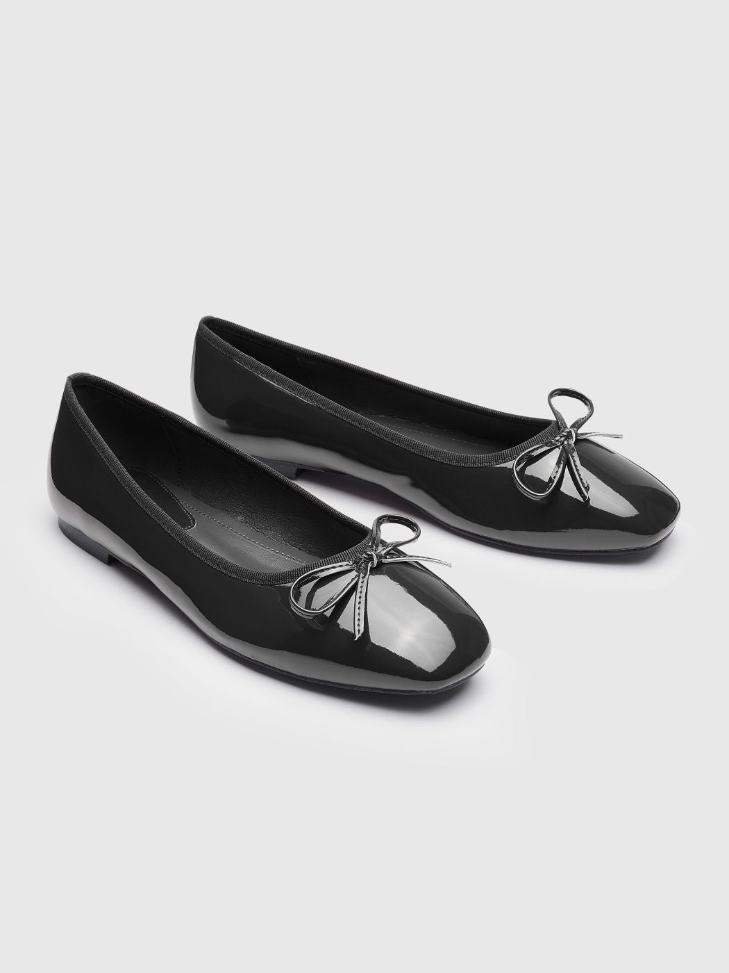 BOWKNOT DECOR SQUARE TOE BALLET MARY JANE FLATS