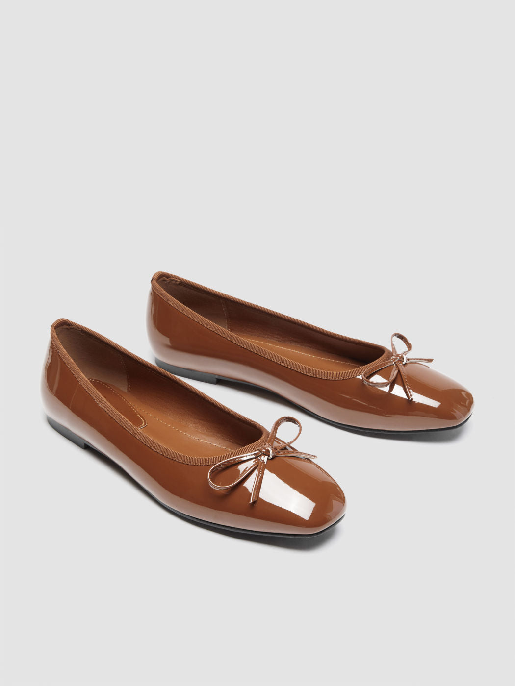 BOWKNOT DECOR SQUARE TOE BALLET MARY JANE FLATS