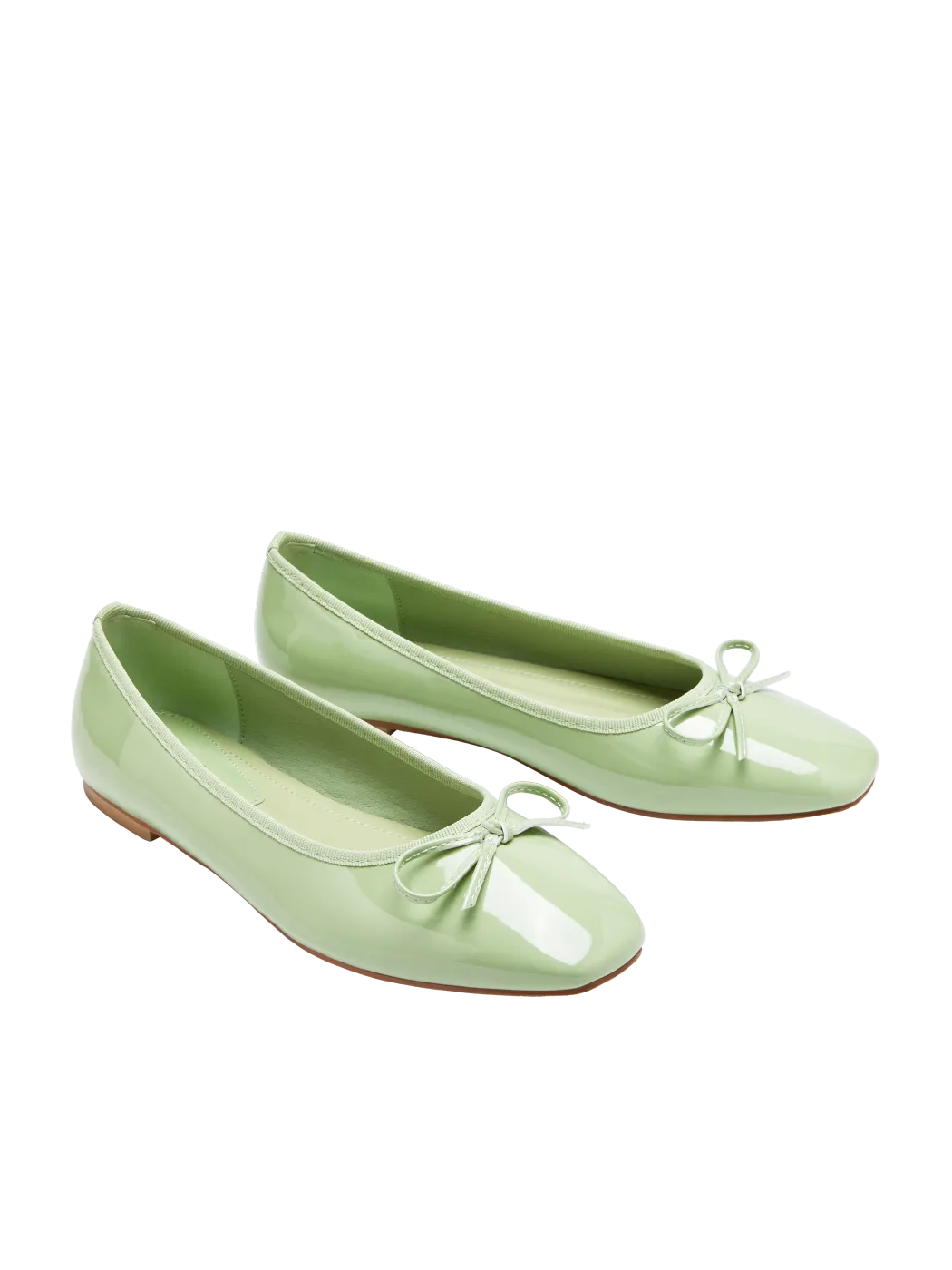 BOWKNOT DECOR SQUARE TOE BALLET MARY JANE FLATS