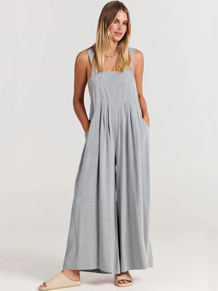 🔥Women's Sleeveless Wide Leg Jumpsuit with Pockets❤️